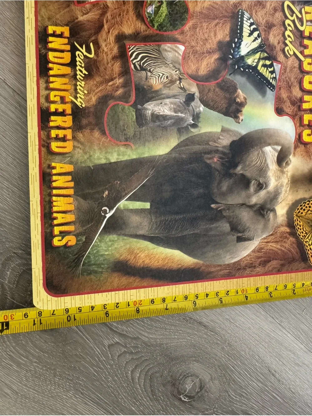 Animal treasures large puzzle book featuring endangered animals